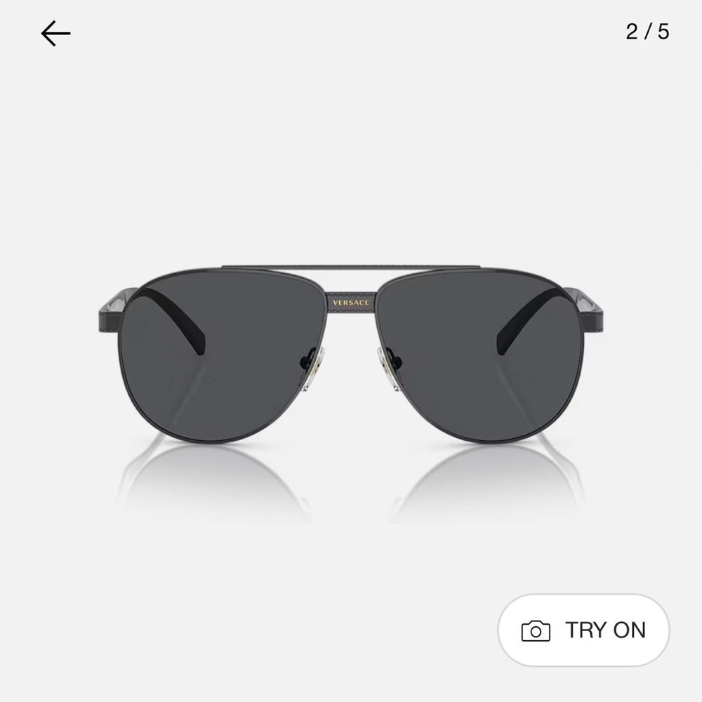 Versace Black Aviator Sunglasses